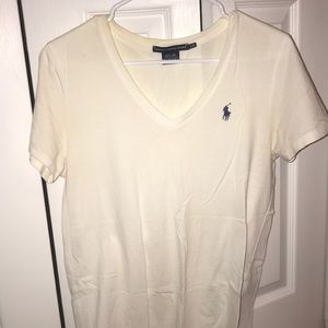 Ralph lauren white vneck tee